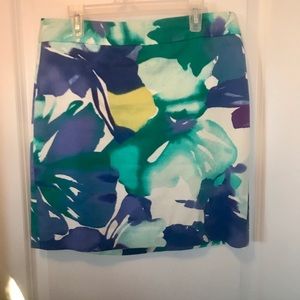 ☀️Ann Taylor Loft skirt, blue green white, 4P